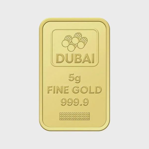 Dubai Gold 5 Grams Pure 999.9 Fine Gold Bar