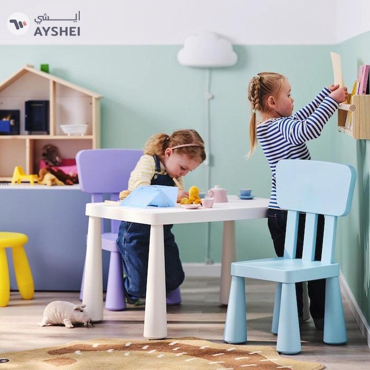 IKEA MAMMUT Children's Table, In/Outdoor, White, 77x55 cm-0-portrait