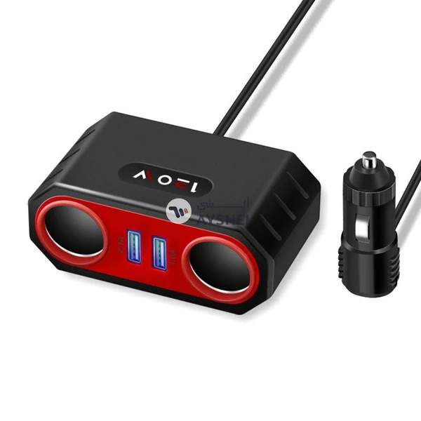 Generic Dual USB Car Charger with Cigarette Lighter Socket Black