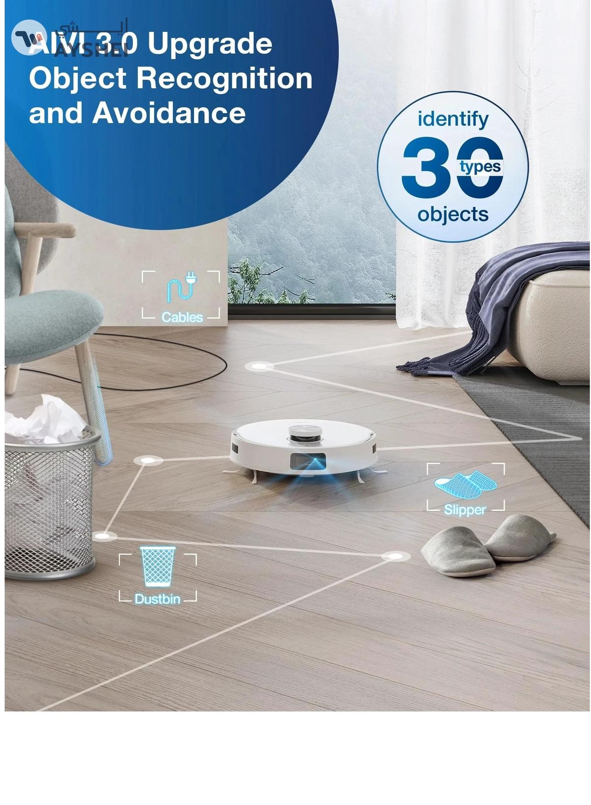 ecovacs DEEBOT X1 e OMNI Robot Vacuum Cleaner, Auto Mop Washing/Hot Air Drying/Auto-Emptying, 260 min, 4300+ sqft, Dual Mops, 3D Maps, Live Monitoring & Video Call, OK YIKO Voice Interaction 4 L 50 W DBX53 White-4-4