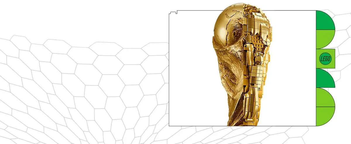 LEGO Editions FIFA World Cup Official Trophy Toy - 3D DIY Model Kit w/a Collectible Minifigure - Football-6-6