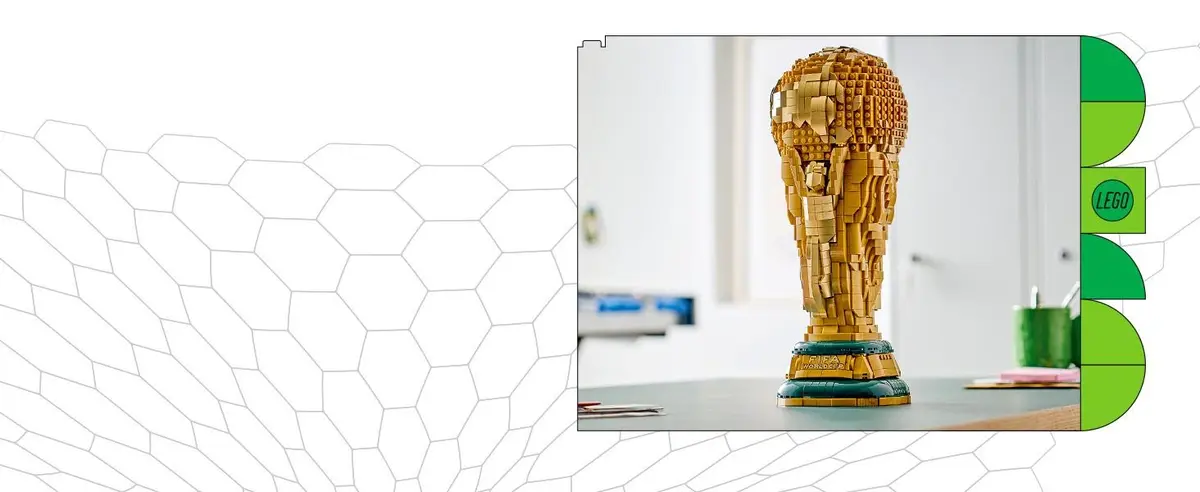 LEGO Editions FIFA World Cup Official Trophy Toy - 3D DIY Model Kit w/a Collectible Minifigure - Football-3-3