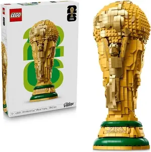 LEGO Editions FIFA World Cup Official Trophy Toy - 3D DIY Model Kit w/a Collectible Minifigure - Football