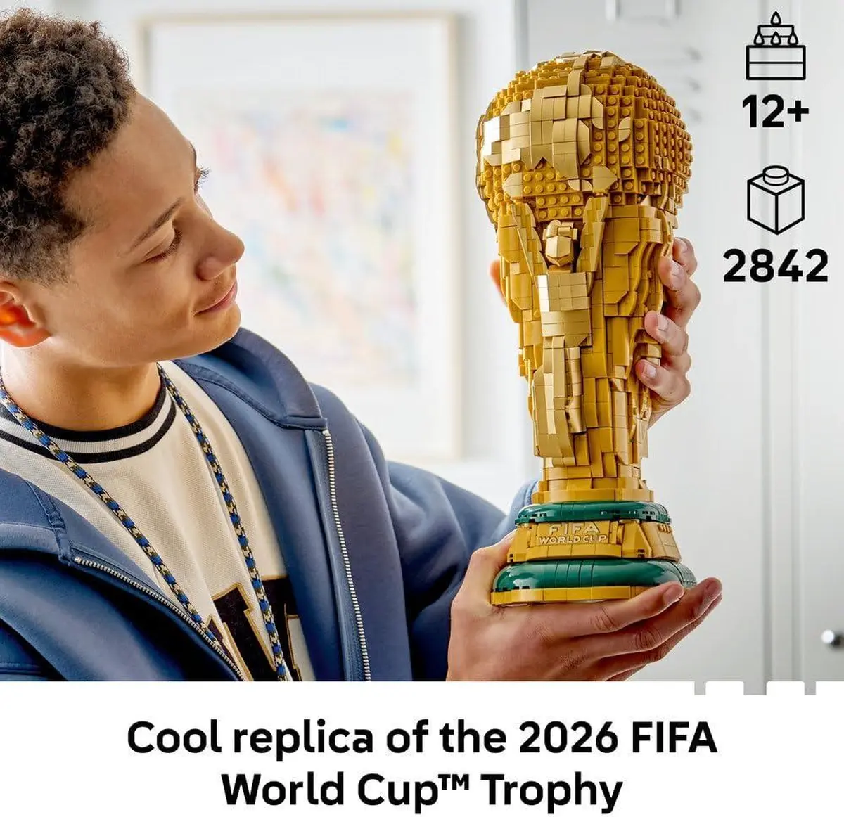 LEGO Editions FIFA World Cup Official Trophy Toy - 3D DIY Model Kit w/a Collectible Minifigure - Football-7-7