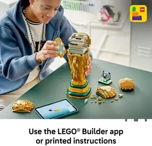 LEGO Editions FIFA World Cup Official Trophy Toy - 3D DIY Model Kit w/a Collectible Minifigure - Football