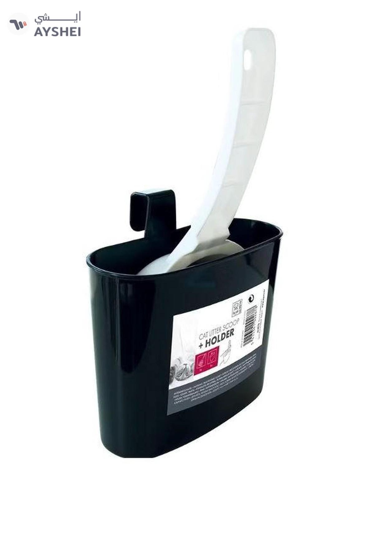 M-Pets Cat Litter Scoop + Holder Quality Plastic For Long Lasting Use, White-0-0