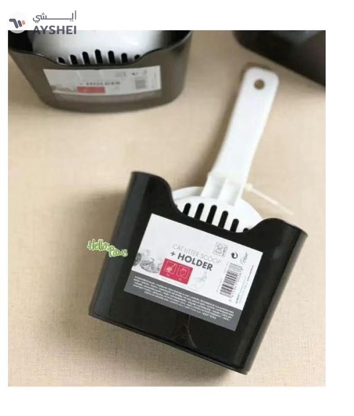 M-Pets Cat Litter Scoop + Holder Quality Plastic For Long Lasting Use, White-0-portrait