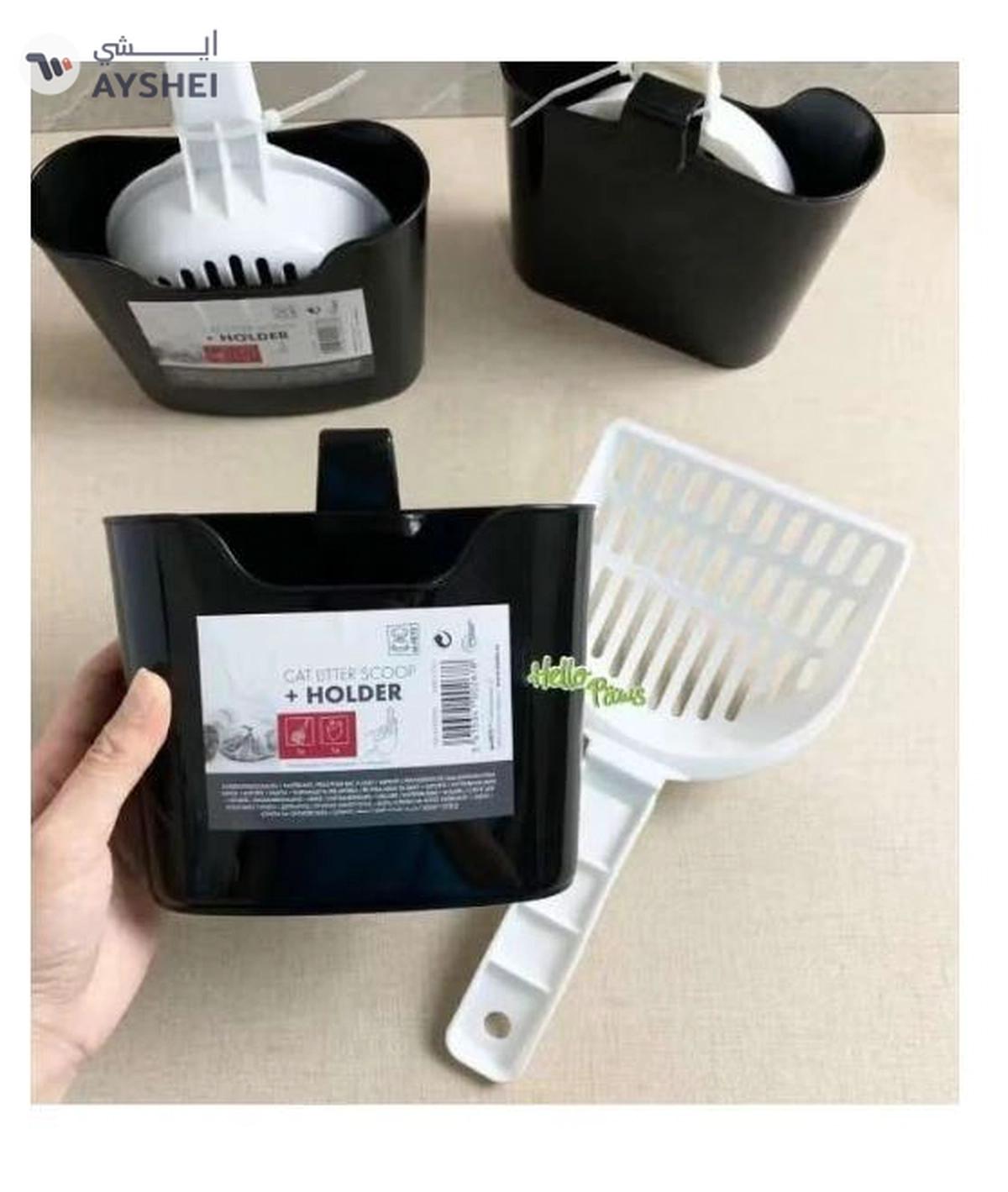 M-Pets Cat Litter Scoop + Holder Quality Plastic For Long Lasting Use, White-1-portrait