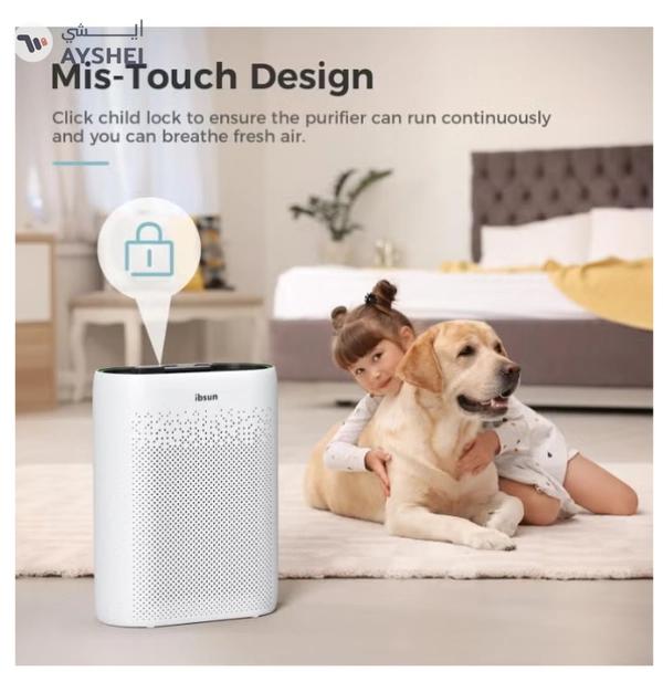 IBUSN Air Purifier Large Room Up to 60 ㎡ with Air Quality Sensors, H13 True HEPA Filter Remove 99.97% for Dust Pet Dander ZY2866