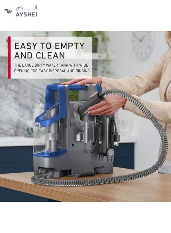 HOOVER Spotless Clean Portable Lightweight Carpet & Upholstery Multi Surfaces Cleaner For Car Seats, Sofa, Kitchen, Outdoor & More, Removes Spots Spills & Tough Stains 2.6 L 400 W CDCW-CSME Blue/Grey
