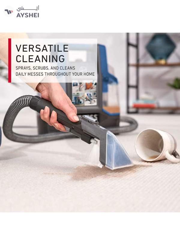 HOOVER Spotless Clean Portable Lightweight Carpet & Upholstery Multi Surfaces Cleaner For Car Seats, Sofa, Kitchen, Outdoor & More, Removes Spots Spills & Tough Stains 2.6 L 400 W CDCW-CSME Blue/Grey