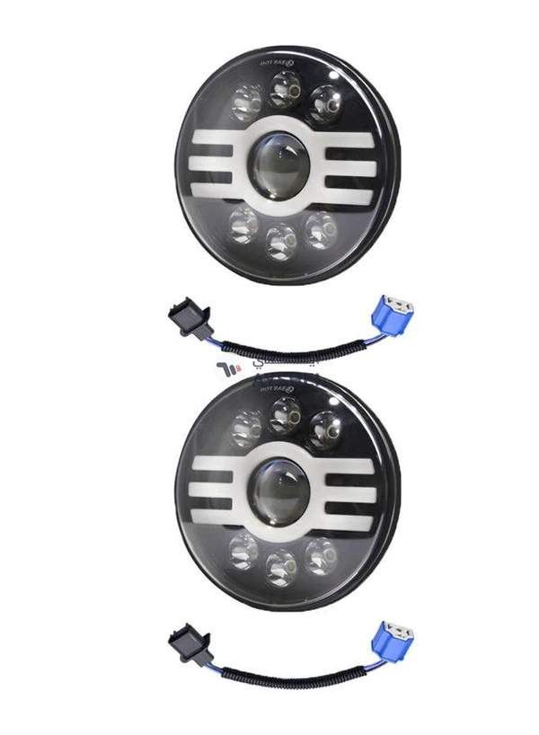 Generic 2-Piece LED Headlight Set With Wire For Jeep Wrangler