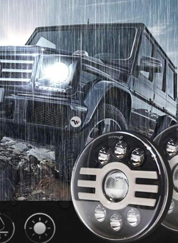 Generic 2-Piece LED Headlight Set With Wire For Jeep Wrangler