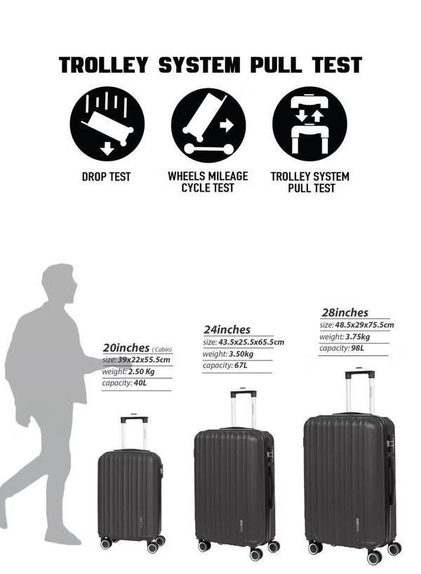PARAJOHN ABS Material 3-Piece Hardsided Luggage Set