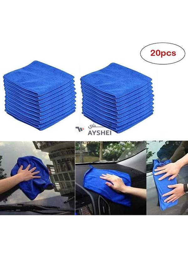 Generic 20-Pieces Microfiber Absorbent Car Wash Cleaning Towel Soft Polish Cloth 40 x 40 cm