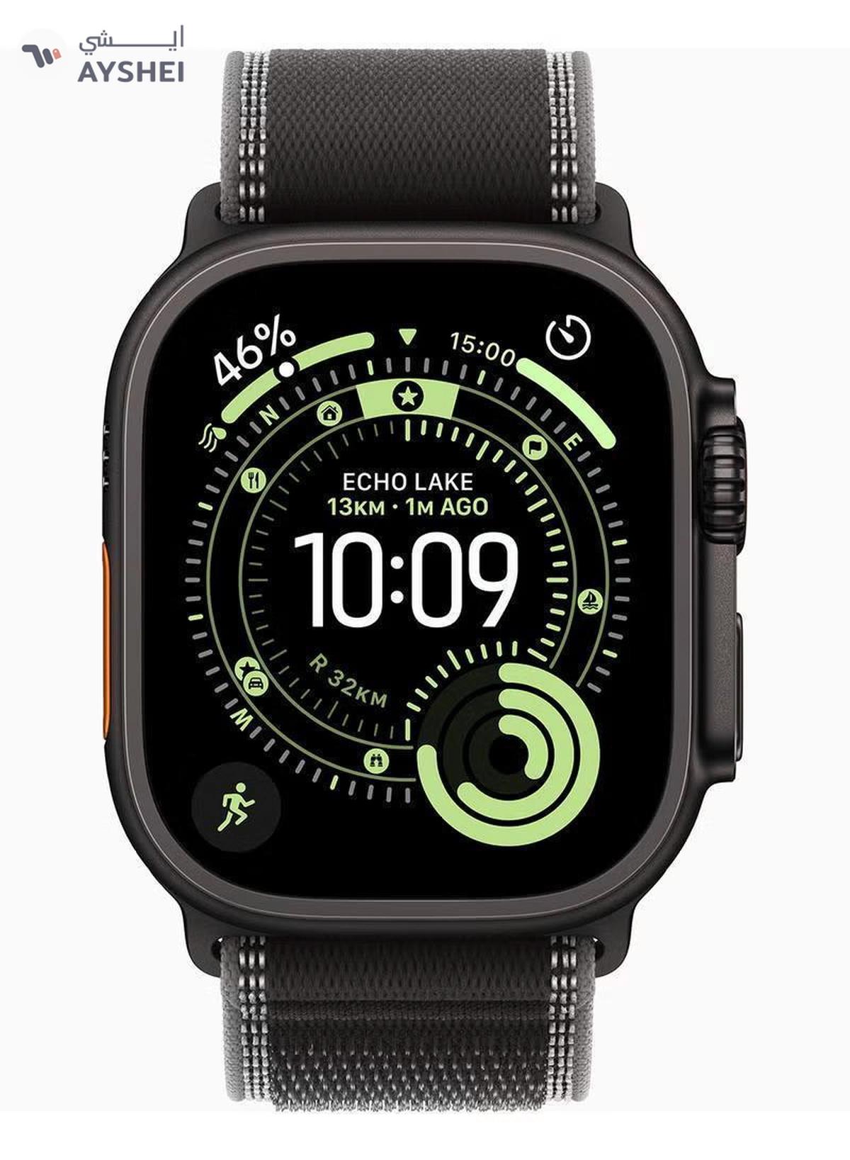 Apple Watch Ultra 3 GPS + Cellular 49mm (TDRA Version) Black Titanium Case With Black/Charcoal Trail Loop - S/M-1-portrait