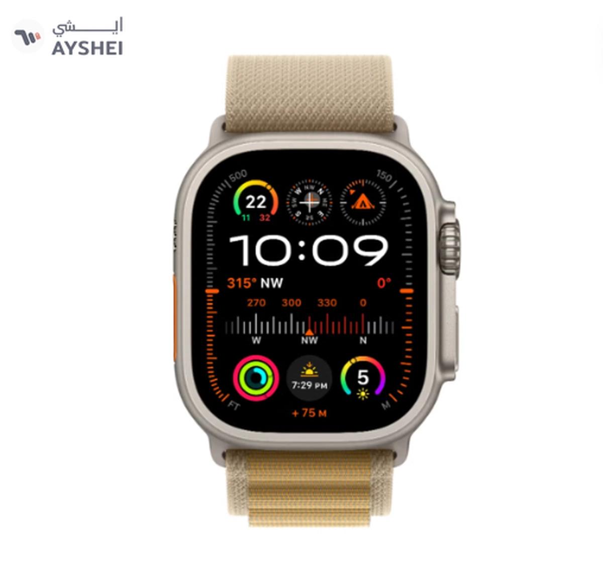 Apple Watch Ultra 2 (2024) GPS + Cellular 49mm Natural Titanium Case With Tan Alpine Loop - Medium-0-landscape