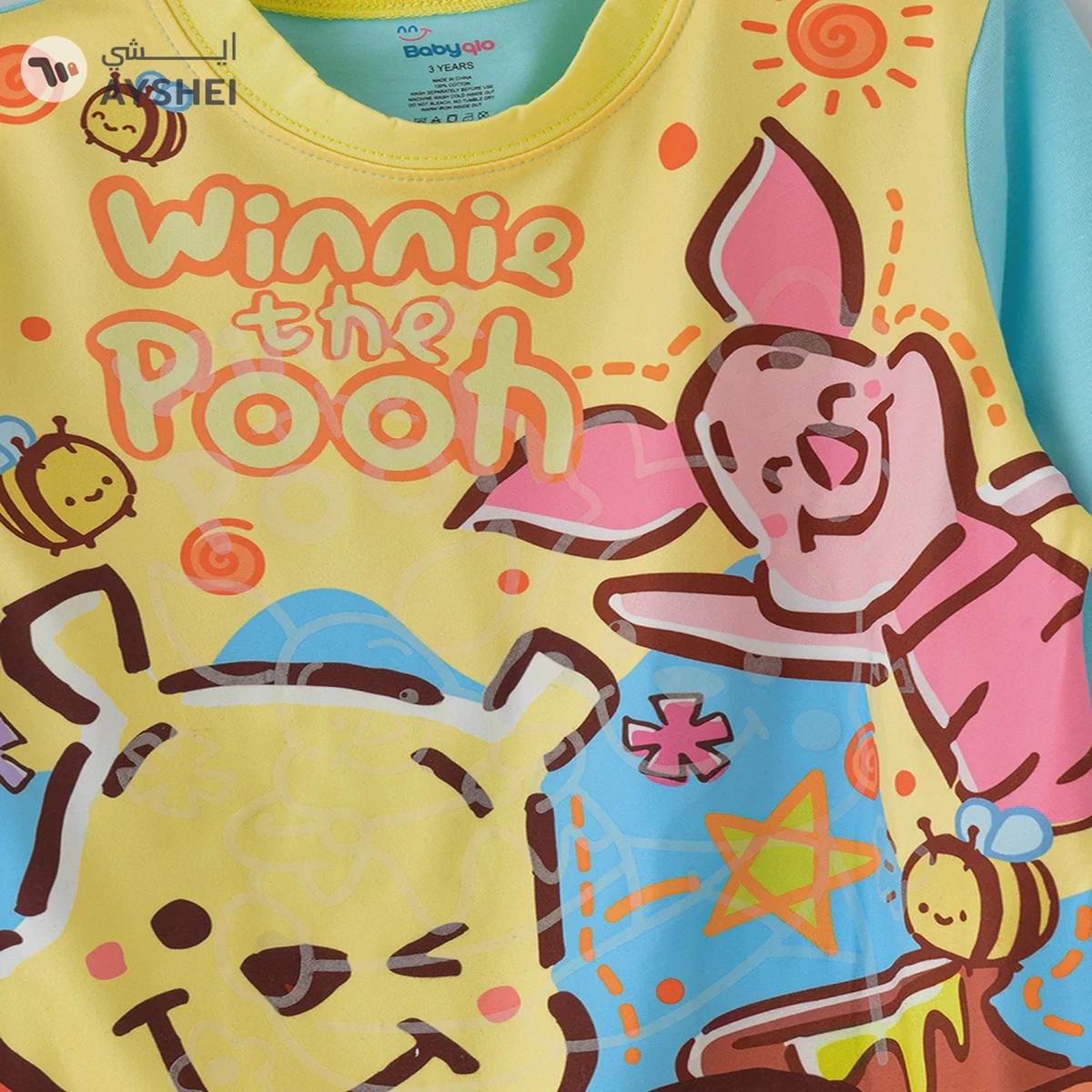 Babyqlo Cute bear glow in the dark print cotton top with pajama set for boys-2-2