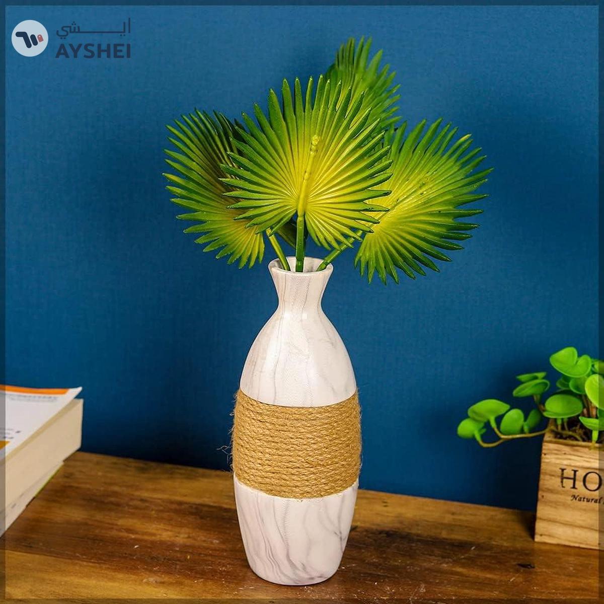 RAINTREE Multiuse Tropical Four Fan Palm Leaf Green 35x11cms Artificial Palm Leaves 4 Fan Leaf-0-portrait