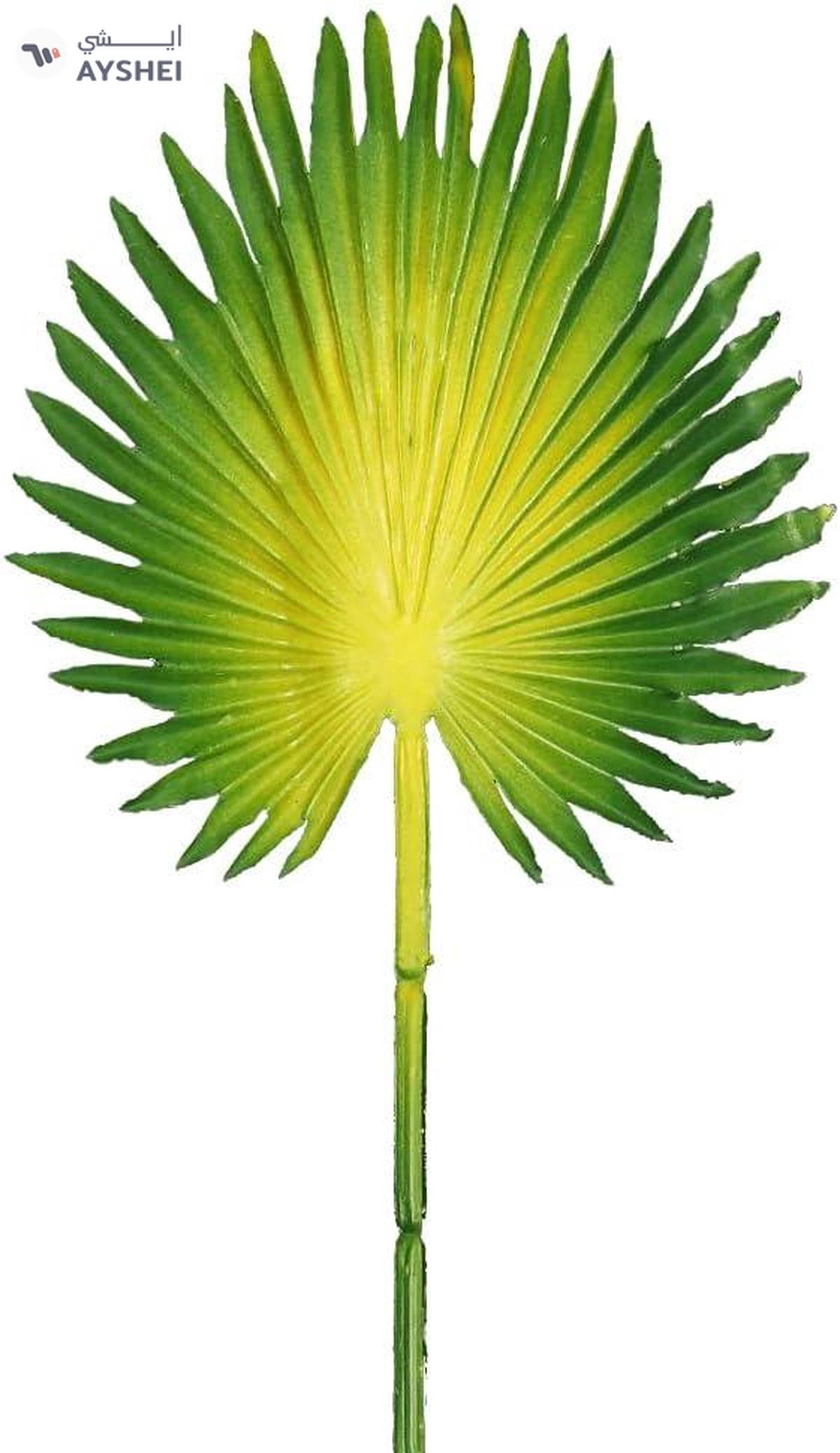 RAINTREE Multiuse Tropical Four Fan Palm Leaf Green 35x11cms Artificial Palm Leaves 4 Fan Leaf-3-3