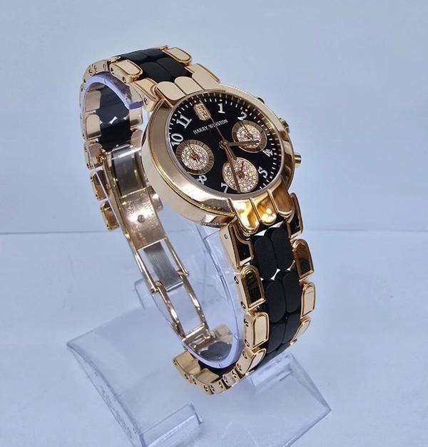 Harry Winston | Rose Gold with Chrono Black Dial with Diamond Paved Chrono | Condition: Like new & unworn | Year of production 2018 (Approximation) | Original box | No original papers