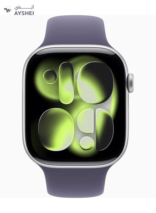 Apple Watch Series 11 GPS 46mm - Silver Aluminium Case With Purple Fog Sport Band - M/L