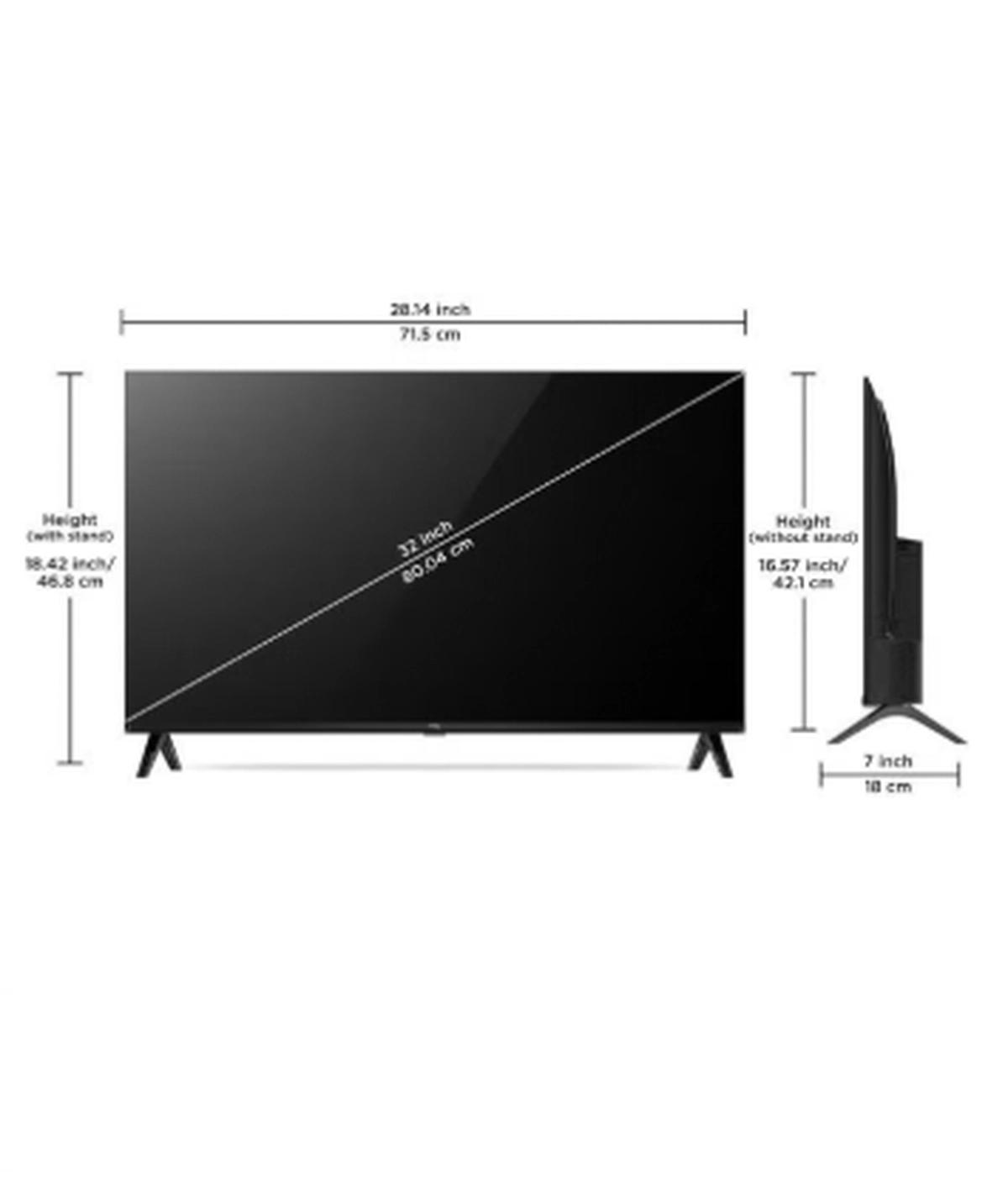 TCL 32 Inch S4500A HD Smart TV | Android Smart TV | HDR TV | T-Screen | Ai-Clarity | Dolby Audio | Metallic Bezel-less | Wifi, HDMI, USB | Multiple Viewing Modes | Ideal For Bedroom & Small Spaces - International Version 32S4500A Black-1-portrait