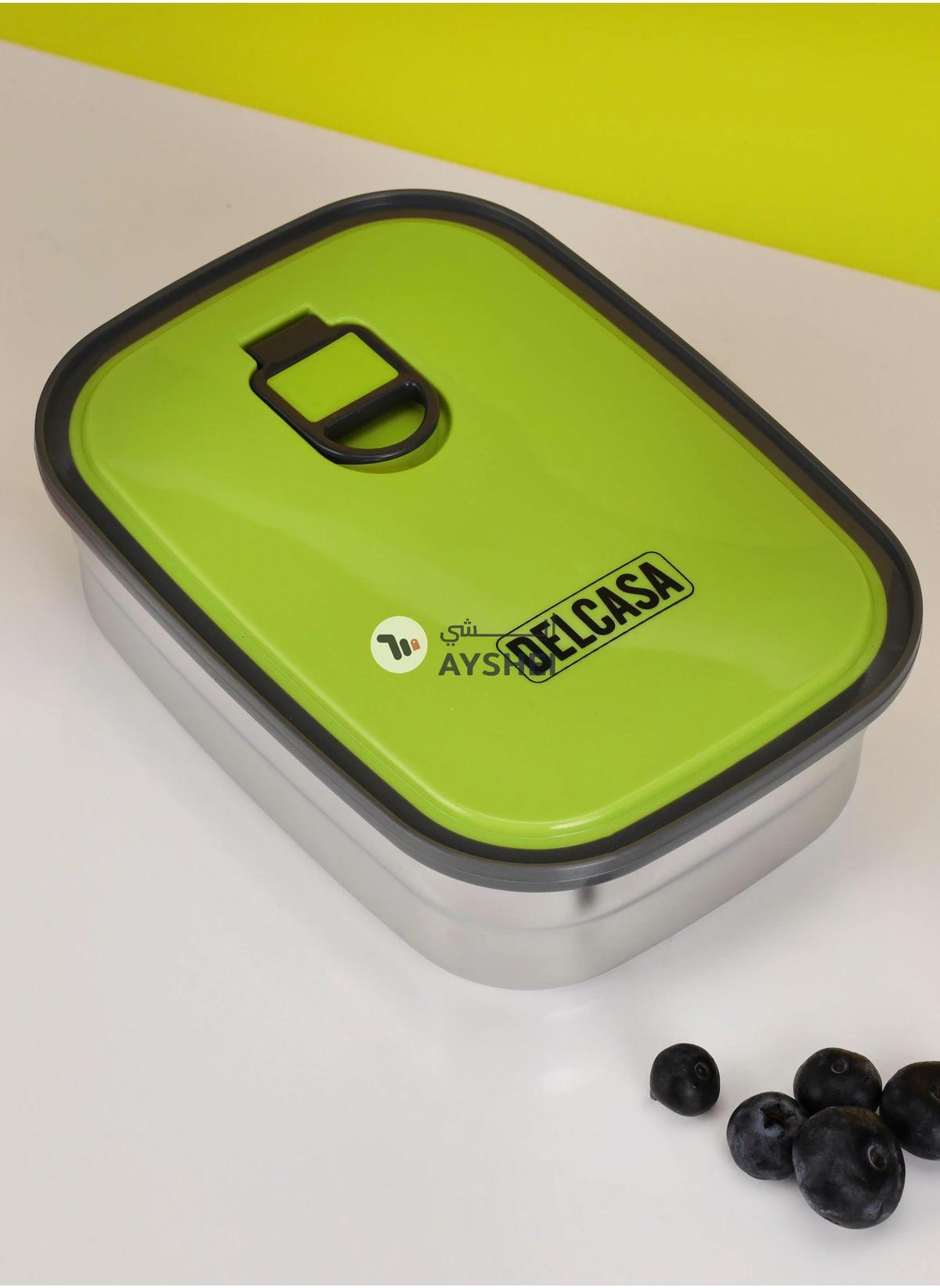 Delcasa 1100ML Stainless steel box Food Container lunch box DC2339 with polymer vent hole Lid-0-0