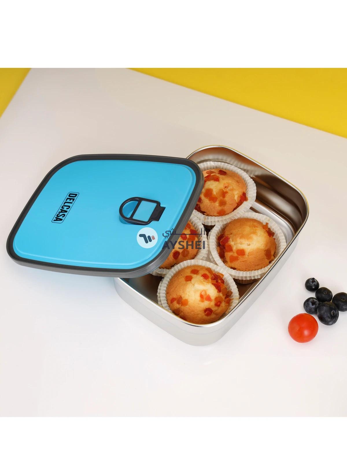 Delcasa 1100ML Stainless steel box Food Container lunch box DC2339 with polymer vent hole Lid-5-5