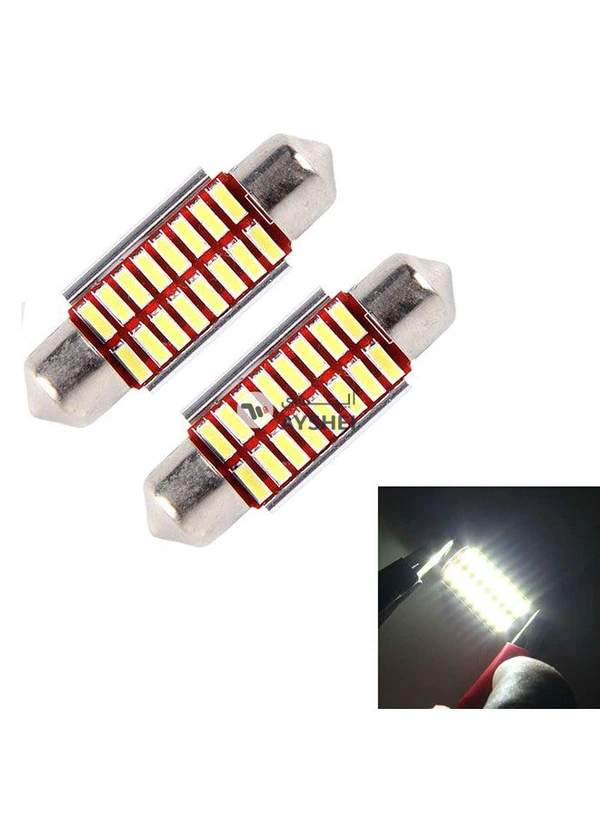 Generic 2-Piece DC 12V 3W 36MM Bicuspid Car Door Lamps Registration Mark light Dashboard Dome Door Lights LED Reading Lamp With 16 LED SMD 3014