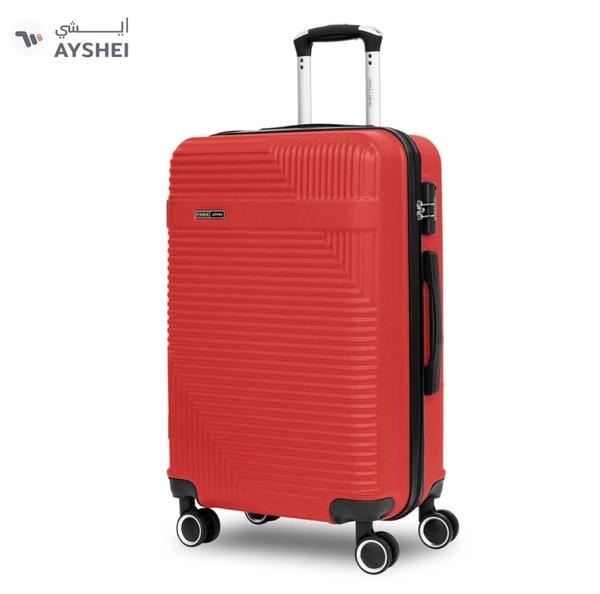 PARAJOHN ABS Material 3-Piece Hardsided Luggage Set | 4-Wheel Spinner Trolley | Small (10kg), Medium (20kg), Large (30kg)Red